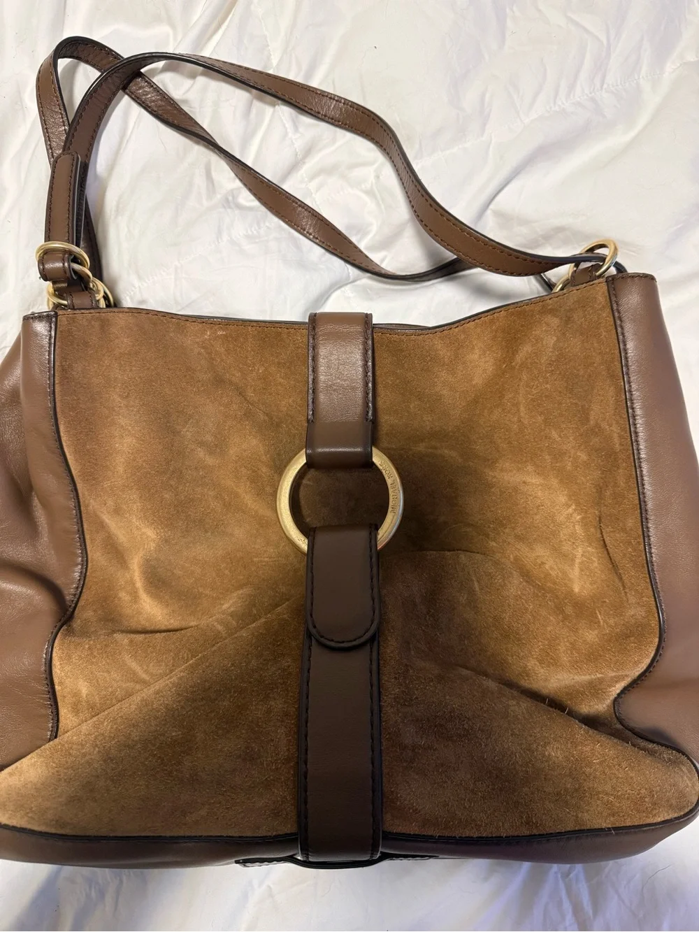 Michael Kors Brown Suede & Leather Shoulder Bag
